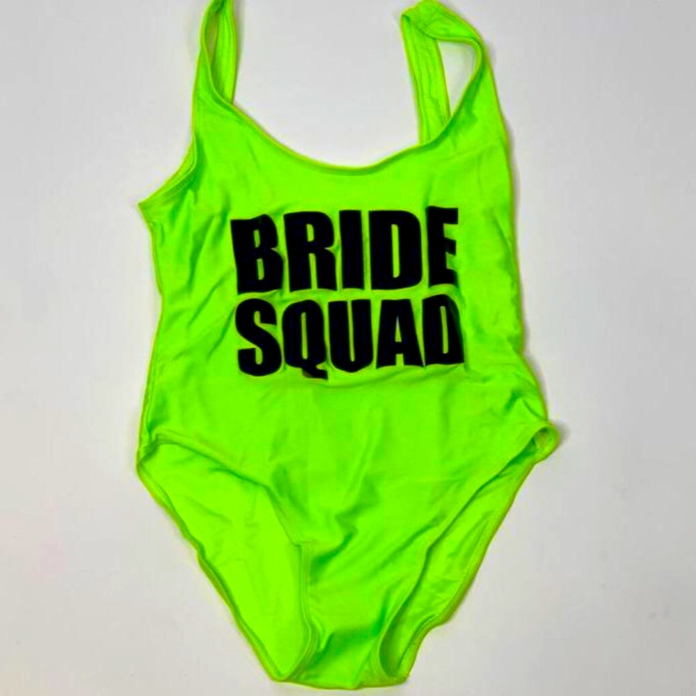 SUMMER🤩 SALE 
Neon One piece “ Bride Squad” Monokini
